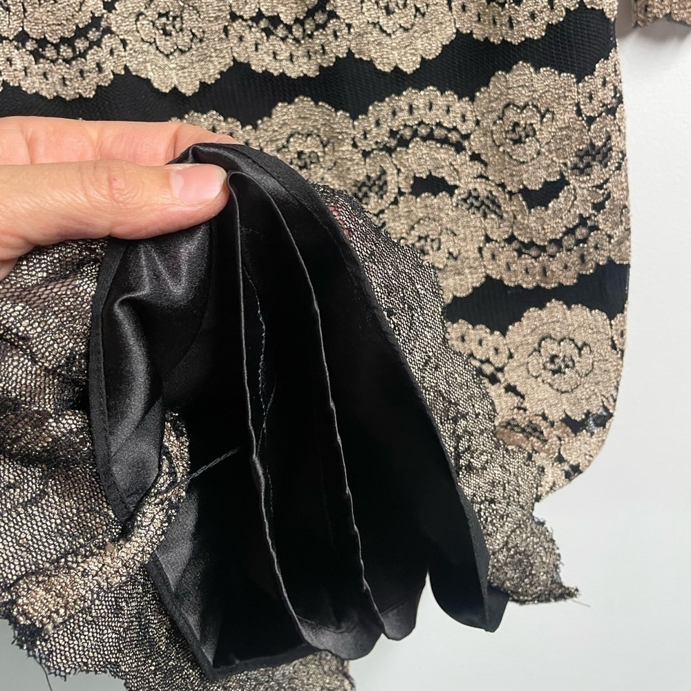 Cremieux Gold & Black Dress – Size 6 - Picture 3 of 7